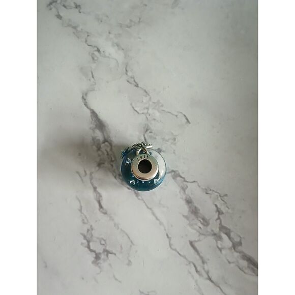 Blue Murano Glass Seashell & Starfish Charm S925 Sterling Silver Universal Fit - Picture 5 of 10